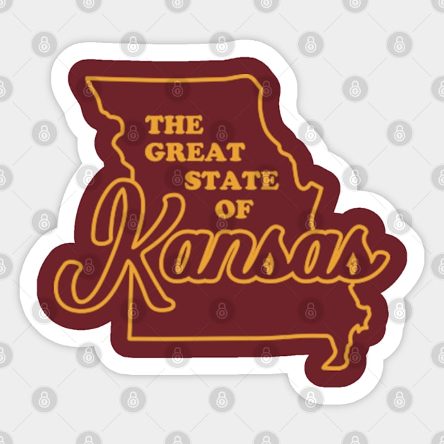 The Great State Of Kansas Sticker by deadright